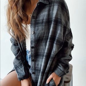 Starlow charcoal longline flannel
